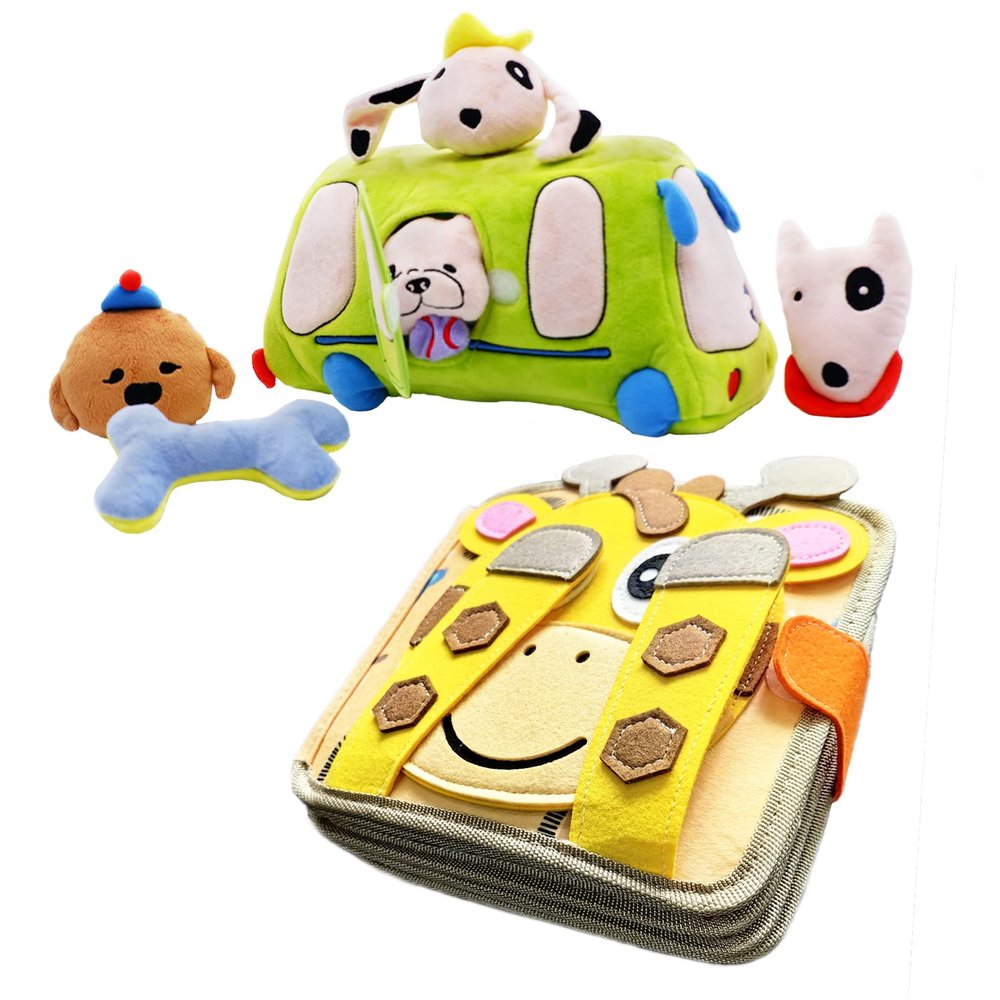 BizyKoady Montessori Felt Busy Book + Sensory Baby Toys Set, Good Ideal Gifts for Boys & Girls