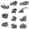 byepica 11-Piece Dinosaur Figurine Set, PVC Mini Models, Jurassic Halloween Decor, Grey Color Design view 1
