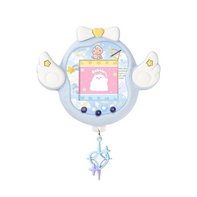 BUBBLELOGUS Angel Wing Protective Case for Tamagotchi Uni, Soft TPU Silicone Cover with Faceplate & Star Dust Plug, Anti-Scratch & Waterproof (Blue)
