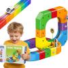 3D Infinity Track Electric Train Set - Cube Track Fusion Toy, Anti-Gravity Flexible Race Tracks with Motorized Train and Traffic Signs, STEM Building Toy for Kids(51pcs+1car) view 1