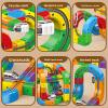 3D Infinity Track Electric Train Set - Cube Track Fusion Toy, Anti-Gravity Flexible Race Tracks with Motorized Train and Traffic Signs, STEM Building Toy for Kids(51pcs+1car) view 3