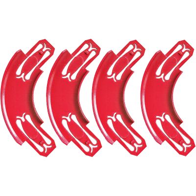 ARSUNOVO Racetrack Connectors Compatible with Hot Wheels,90 Degree Banked Turn,4 Packs(Red)