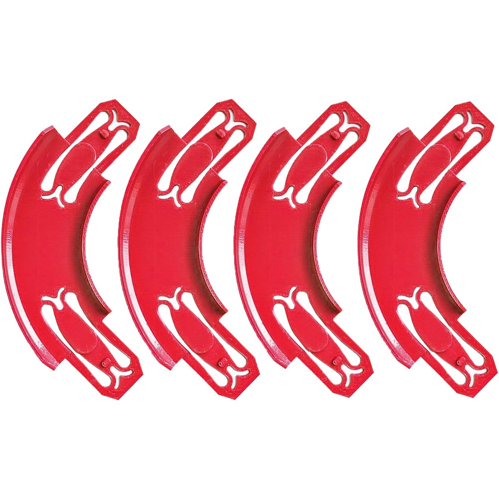 ARSUNOVO Racetrack Connectors Compatible with Hot Wheels,90 Degree Banked Turn,4 Packs(Red)