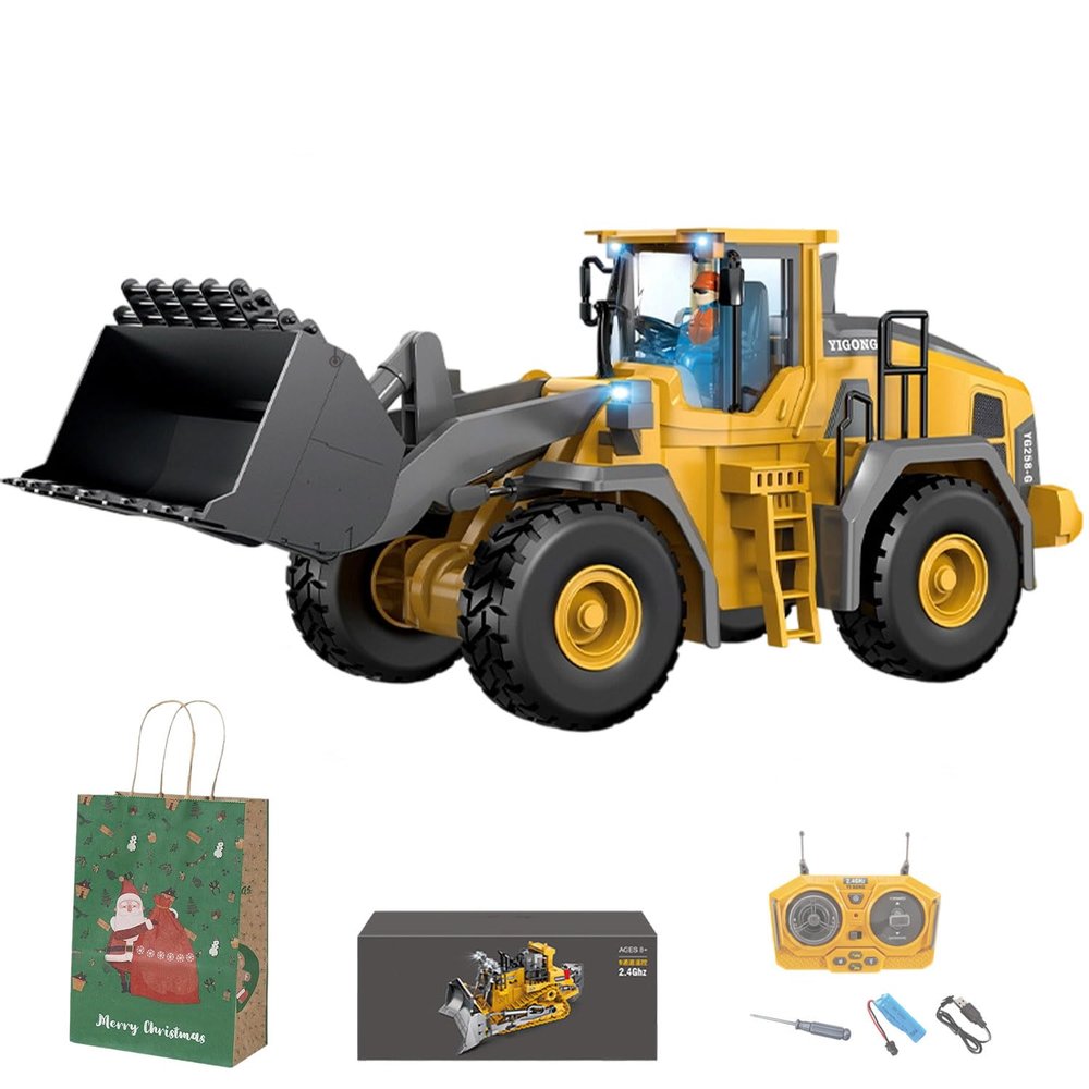 Mudsterz Construction Rc Set of 4, 2.4ghz Remote Control Excavator, 360 Rotation, Lights and Sounds, Command The Site, Conquer The Dirt, Collaborative Experience, Alloy Material (1Pc-C)