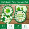 140Pcs St. Patrick's Day Plates and Napkins Happy St. Patrick's Day Party Decorations Shamrock Paper Plates Irish Festival Party Supplies Green Good Lucky Clover Dinnerware Plates, Serves 20 Guests view 3