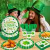 140Pcs St. Patrick's Day Plates and Napkins Happy St. Patrick's Day Party Decorations Shamrock Paper Plates Irish Festival Party Supplies Green Good Lucky Clover Dinnerware Plates, Serves 20 Guests view 4