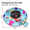 MEKA Tuff Tray Small 28"x28" Black + Waterproof Sensory Mat 67" Blue, Activity Tray with playmat for Kids Creative, Messy, Everyday Fun, Children and Toddlers Stuff, Outdoor and Indoor view 2