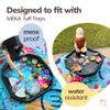 MEKA Tuff Tray Small 28"x28" Black + Waterproof Sensory Mat 67" Blue, Activity Tray with playmat for Kids Creative, Messy, Everyday Fun, Children and Toddlers Stuff, Outdoor and Indoor view 3