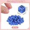uxcell 50Pcs Mini Dice, 5mm/0.2" Acrylic Tiny Six Side Game Dot Square Dice Bulk for Table Board Game Party Activities, Blue/Black view 2