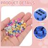 uxcell 50Pcs Mini Dice, 5mm/0.2" Acrylic Tiny Six Side Game Dot Square Dice Bulk for Table Board Game Party Activities, Blue/Black view 3