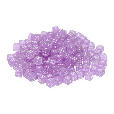 uxcell 100Pcs Mini Dice, 5mm/0.2" Acrylic Tiny Six Side Game Dot Square Dice Bulk for Table Board Game Party Activities, Clear Light Pink/White