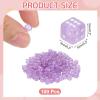 uxcell 100Pcs Mini Dice, 5mm/0.2" Acrylic Tiny Six Side Game Dot Square Dice Bulk for Table Board Game Party Activities, Clear Light Pink/White view 2