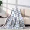 Personalized Blue Bow Sherpa Blanket, Checkered Pinky Blanket, Custom Name, Cozy Throw for Kids and Teens view 2