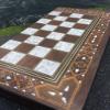 19.7" Antique Backgammon Board Handmade from Wood | Vintage Inlaid 3-in-1 Game Set- Gift for Father & Husband, Christmas view 1