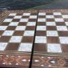 19.7" Antique Backgammon Board Handmade from Wood | Vintage Inlaid 3-in-1 Game Set- Gift for Father & Husband, Christmas view 4