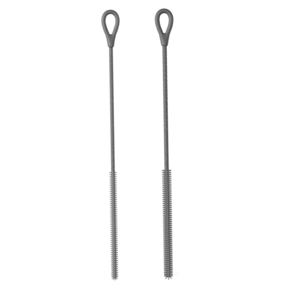 2Pcs/Set Silicone Straw Brush Cleaner with Long Flexible Handle for Bottle, Reusable Tube Cleaner for Baby Water Cups & Narrow Straws (Gray, 6+9 Combo Pack), Straw Brush