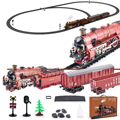 RTRHOBBY Alloy Electric Train Set Model with Carriage and Long Track (Electric Version)