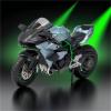 Collection 1:12 Alloy Diecast Motorcycle Model Toys Wheel Steering for for Ninja H2R(Blue) view 2
