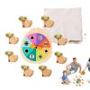 Genrico Matching Dinosaur Toys,Interactive Sensory Rotating Table,Matching Wooden Board Game - for Boys and Girls, Home, School, Travel, Parent-Child Interaction view 1