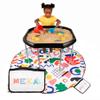 MEKA Tuff Tray Large 38"x38" Black with Stand + Waterproof Sensory Mat 67" White, Activity Tray with playmat for Kids Creative, Messy, Everyday Fun, Children and Toddlers Stuff, Outdoor and Indoor view 1