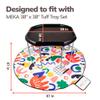 MEKA Tuff Tray Large 38"x38" Black with Stand + Waterproof Sensory Mat 67" White, Activity Tray with playmat for Kids Creative, Messy, Everyday Fun, Children and Toddlers Stuff, Outdoor and Indoor view 2