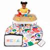 MEKA Tuff Tray Large 38"x38" White with Stand + Waterproof Sensory Mat 67" White, Activity Tray with playmat for Kids Creative, Messy, Everyday Fun, Children and Toddlers Stuff, Outdoor and Indoor view 1