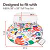 MEKA Tuff Tray Large 38"x38" White with Stand + Waterproof Sensory Mat 67" White, Activity Tray with playmat for Kids Creative, Messy, Everyday Fun, Children and Toddlers Stuff, Outdoor and Indoor view 2