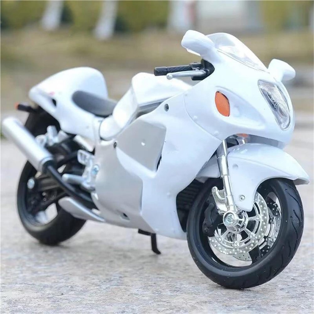 Collection 1:18 Motorcycle Model Diecasts Portable Racing Finger Motobike Simulation Collection Toys for Suzuki for Hayabusa GSX-1300R(White)