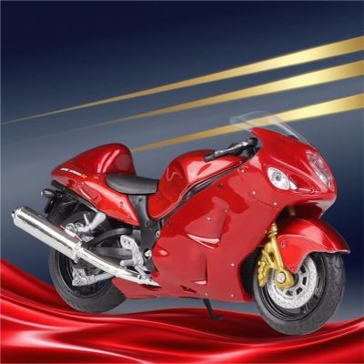 Collection 1/18 Alloy Diecast Motorcycle Model Toys Wheel Steering for Suzuki for Hayabusa GSX-1300R(Red)