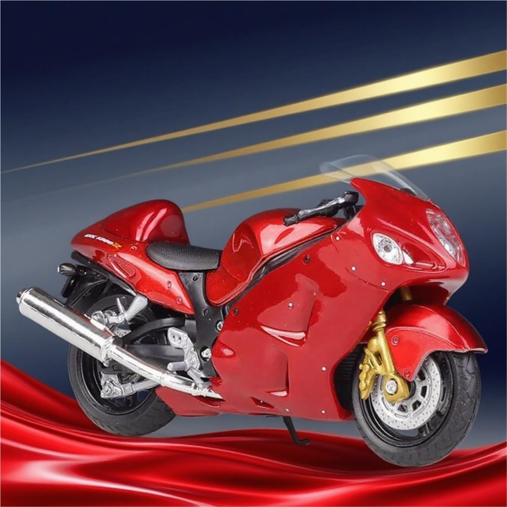 Collection 1/18 Alloy Diecast Motorcycle Model Toys Wheel Steering for Suzuki for Hayabusa GSX-1300R(Red)