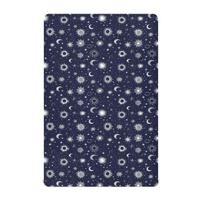 Starry Night Star Sun Moon Blue Baby Crib Mattress Sheets 27 x 39In Breathable Toddler Girls Pack n Play Sheets for Baby Bedding