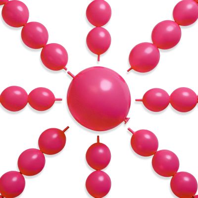 PartyWoo Hot Pink Linking Balloons 100pcs 12 Inch Magenta Fuchsia Link Balloons for Baby Shower Gender Reveal Engagement Bachelorette Wedding Bridal Shower Birthday Party Decorations Pink-W09