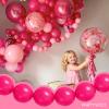 PartyWoo Hot Pink Linking Balloons 100pcs 12 Inch Magenta Fuchsia Link Balloons for Baby Shower Gender Reveal Engagement Bachelorette Wedding Bridal Shower Birthday Party Decorations Pink-W09 view 2