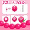 PartyWoo Hot Pink Linking Balloons 100pcs 12 Inch Magenta Fuchsia Link Balloons for Baby Shower Gender Reveal Engagement Bachelorette Wedding Bridal Shower Birthday Party Decorations Pink-W09 view 4