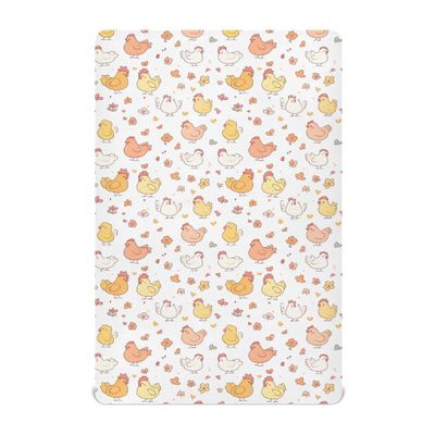 Cartoon Kawaii-Style Chicken White Baby Mini Crib Sheet 52'' x 28'' Soft Stretchy Kids Boys Muslin Crib Sheets for Nursery