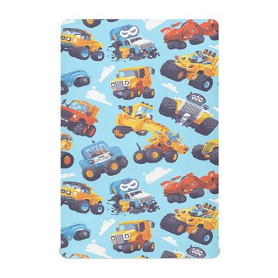 Cartoon Monsters Machine Trucks Robots Baby Mini Crib Sheets 27 x 39In Breathable Kids Girls Muslin Crib Sheet for Baby Bedding