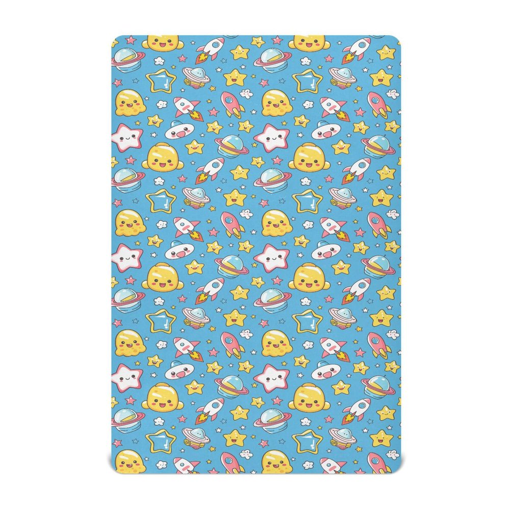 Planet Blue Baby Mini Crib Sheets 52'' x 28'' Standard Size Toddler Girls Crib Bedding Sets for Baby Bedding
