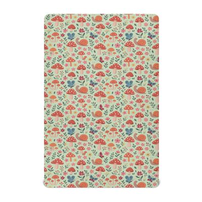 Forests Mushroom Butterflies Baby Crib Bed Sheets 27 x 39In Soft Microfibre Kids Girls Fitted Crib Sheet for Baby Bedding