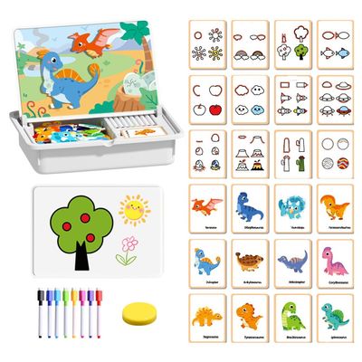 Magnetic Puzzles Face Dress Up Travel Game Double Side Preschool Educational Learning Toy for Kids, 2026 New Creative Educational Magnetic Book with Write Board for Toddlers 3-6 (#03)
