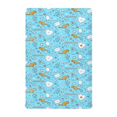 Canada Themed Beavers and Maple Leaves Baby Mini Crib Sheets 27 x 39In Breathable Toddler Boys Muslin Crib Sheet for Nursery