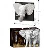 3D Building Block Animal Head Portrait Set, Elephant and Unicorn Wall Decor, 3400+ Pieces, Gray and Pink Design, 11x9.7x6.4 inch and 9.4x6.5x11.4 inch view 2