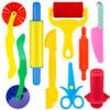 iShyan Dough Tools for Kids,9-Piece Kids Clay and Dough Tool Kit Includes Roller, Rolling Pins, Cutting Tools, Safe Scissors & Plastic Knife for Fun DIY Craft Activities view 1