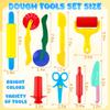 iShyan Dough Tools for Kids,9-Piece Kids Clay and Dough Tool Kit Includes Roller, Rolling Pins, Cutting Tools, Safe Scissors & Plastic Knife for Fun DIY Craft Activities view 2