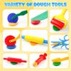 iShyan Dough Tools for Kids,9-Piece Kids Clay and Dough Tool Kit Includes Roller, Rolling Pins, Cutting Tools, Safe Scissors & Plastic Knife for Fun DIY Craft Activities view 3