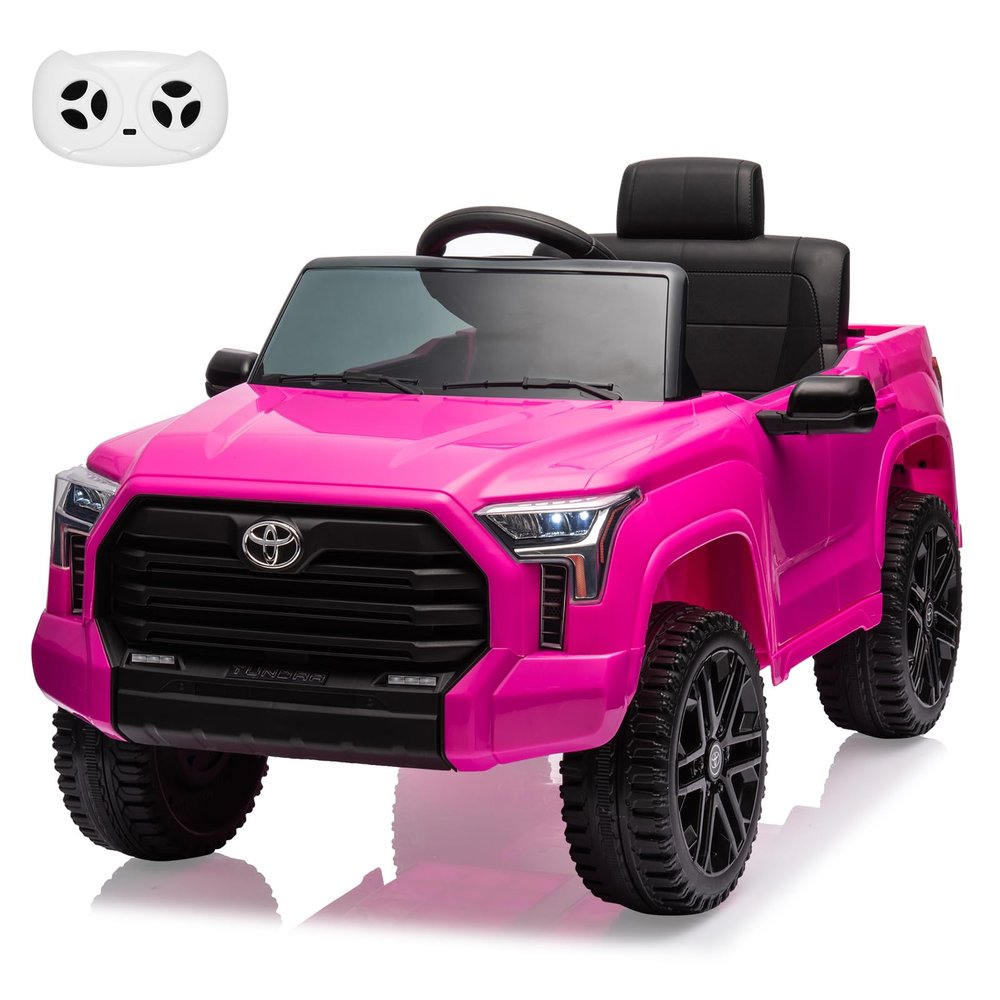 12V Licensed Toyota Tundra Ride-on Truck, Remote Control Electric Car with Spring Suspension, 3-Speed Kids Vehicle with Music & LED Lights for Ages 3+