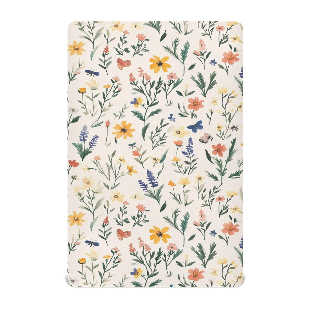 Autumn Flowers Begonia Blush Baby Mini Crib Sheet 27 x 39In Breathable Kids Boys Muslin Crib Sheet for Baby Bedding
