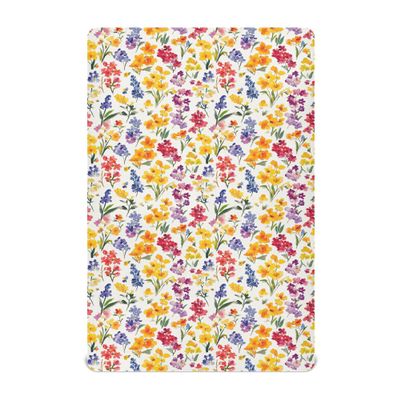 Florals Hyacinths Begonia White Baby Mini Crib Sheets 52'' x 28'' Soft Microfibre Kids Boys Playard Sheets for Baby Bedding