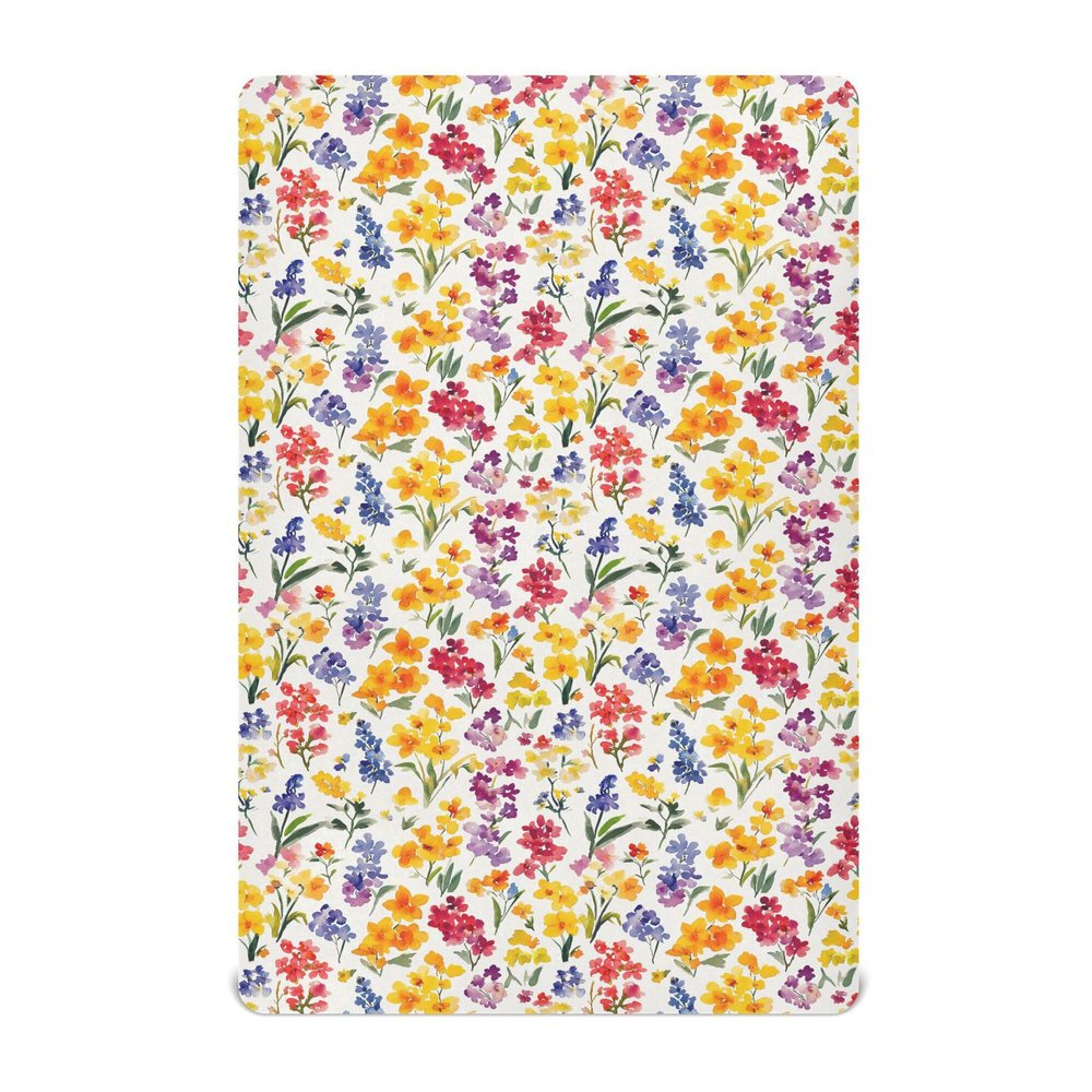 Florals Hyacinths Begonia White Baby Mini Crib Sheets 52'' x 28'' Soft Microfibre Kids Boys Playard Sheets for Baby Bedding
