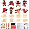 24 Set Ninja Party Favors - with Magnets Diamond Stickers Glitter Glue Pens - Karate Party Favors for Kids - Non-Toxic DIY Wooden Ninja Paint Crafts - Goodie Bags Gifts Prizes for Kids Boys Toddler view 1