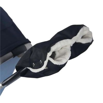 2pair Winter Pram Hand Muff Baby Carriage Pushchair Warm Fur Fleece Cover Wind Waterproof Cart Glove Stroller Accessories(Black)